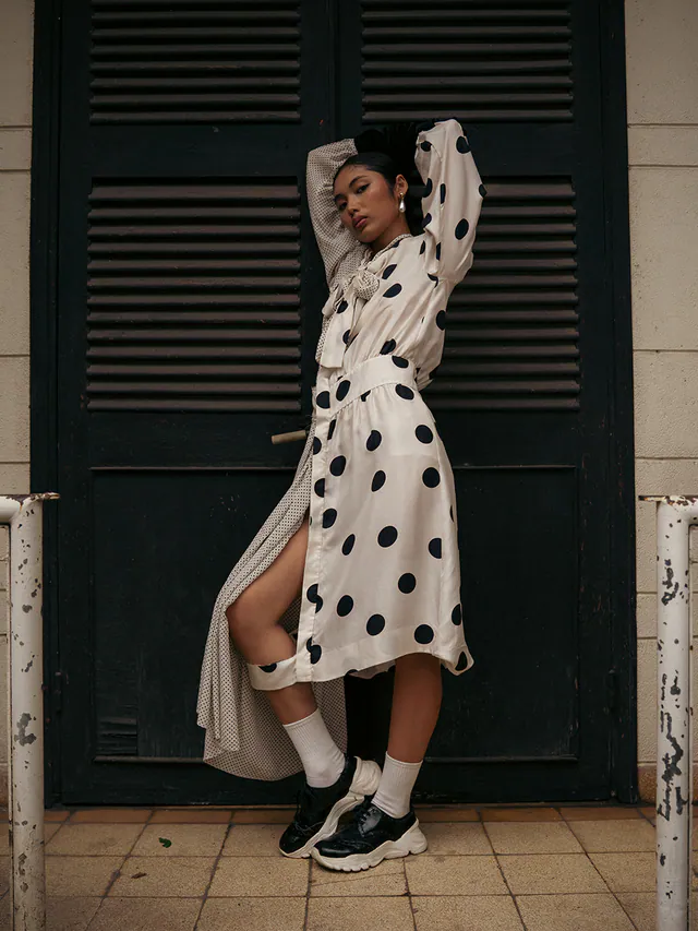 polka dot portrait